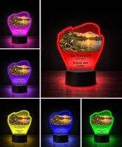 Personalizowana lampka pamięci LED – Światło pamięci – Wędkarz — spokojna woda — widok 5