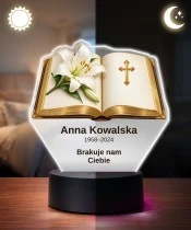 Personalizowana lampka pamięci LED – Światło pamięci – Księga z lilią — widok 3