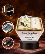 Personalizowana lampka pamięci LED – Światło pamięci – Księga z lilią — widok 4