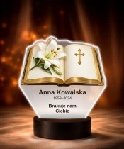Personalizowana lampka pamięci LED – Światło pamięci – Księga z lilią — widok 6