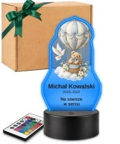 Personalizowana lampka pamięci LED – Światło pamięci – Miś w balonie — widok 1