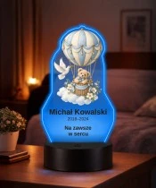Personalizowana lampka pamięci LED – Światło pamięci – Miś w balonie — widok 2