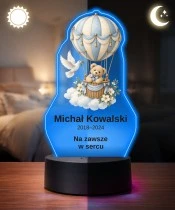 Personalizowana lampka pamięci LED – Światło pamięci – Miś w balonie — widok 3