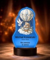Personalizowana lampka pamięci LED – Światło pamięci – Miś w balonie — widok 6