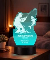 Personalizowana lampka pamięci LED – Światło pamięci – Wędkarz z rybą — widok 2