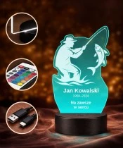 Personalizowana lampka pamięci LED – Światło pamięci – Wędkarz z rybą — widok 4