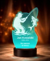 Personalizowana lampka pamięci LED – Światło pamięci – Wędkarz z rybą — widok 6