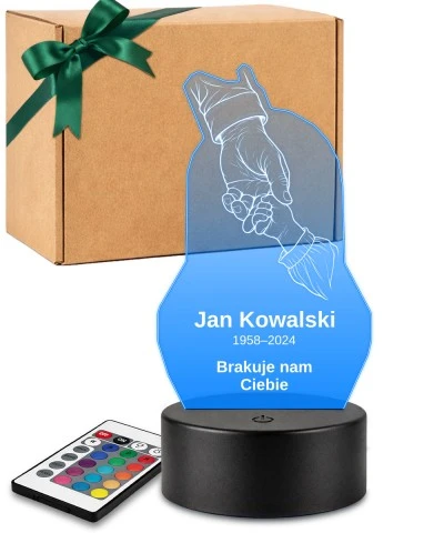 Personalizowana lampka pamięci LED – Światło pamięci – Dłoń ojca — widok 1