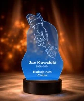 Personalizowana lampka pamięci LED – Światło pamięci – Dłoń ojca — widok 6
