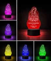 Personalizowana lampka pamięci LED – Światło pamięci – Maryja z liliami — kontur — widok 5