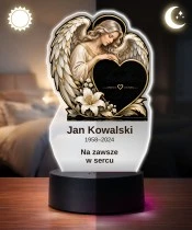 Personalizowana lampka pamięci LED – Światło pamięci – Anioł z sercem — widok 3