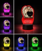Personalizowana lampka pamięci LED – Światło pamięci – Anioł z sercem — widok 5