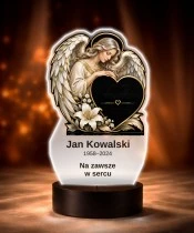 Personalizowana lampka pamięci LED – Światło pamięci – Anioł z sercem — widok 6