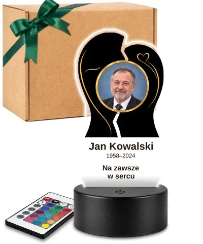 Personalizowana lampka pamięci LED – Światło pamięci – Dwie połówki ze zdjęciem — widok 1
