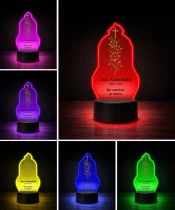 Personalizowana lampka pamięci LED – Światło pamięci – Złota gałązka z krzyżem — widok 5