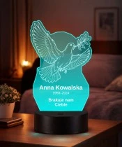 Personalizowana lampka pamięci LED – Światło pamięci – Gołąb z gałązką — widok 2