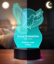Personalizowana lampka pamięci LED – Światło pamięci – Gołąb z gałązką — widok 3