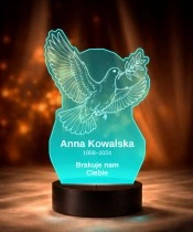 Personalizowana lampka pamięci LED – Światło pamięci – Gołąb z gałązką — widok 6