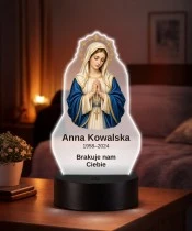Personalizowana lampka pamięci LED – Światło pamięci – Maryja z różańcem — widok 2