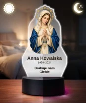 Personalizowana lampka pamięci LED – Światło pamięci – Maryja z różańcem — widok 3