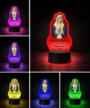Personalizowana lampka pamięci LED – Światło pamięci – Maryja z różańcem — widok 5