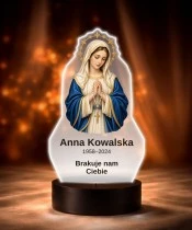 Personalizowana lampka pamięci LED – Światło pamięci – Maryja z różańcem — widok 6