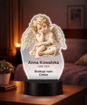 Personalizowana lampka pamięci LED – Światło pamięci – Anioł czuwający — widok 2