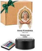 Personalizowana lampka pamięci LED – Światło pamięci – Dłonie i całun ze zdjęciem — widok 1