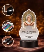 Personalizowana lampka pamięci LED – Światło pamięci – Dłonie i całun ze zdjęciem — widok 4