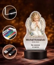 Personalizowana lampka pamięci LED – Światło pamięci – Modlący się aniołek — widok 4