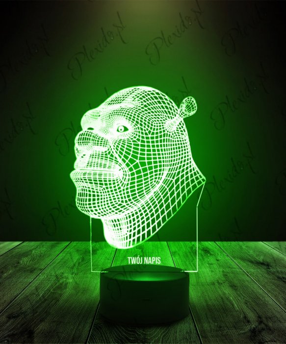 Lampka LED 3D Plexido Shrek Postać