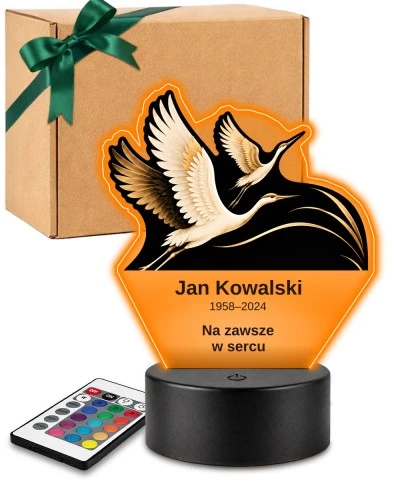 Personalizowana lampka pamięci LED – Światło pamięci – Żurawie — widok 1