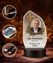 Personalizowana lampka pamięci LED – Światło pamięci – Krzyż i korona cierniowa ze zdjęciem — widok 4