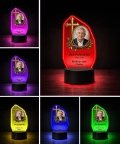 Personalizowana lampka pamięci LED – Światło pamięci – Krzyż i korona cierniowa ze zdjęciem — widok 5
