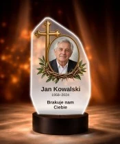 Personalizowana lampka pamięci LED – Światło pamięci – Krzyż i korona cierniowa ze zdjęciem — widok 6