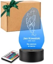 Personalizowana lampka pamięci LED – Światło pamięci – Dłonie z różańcem — widok 1