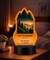 Personalizowana lampka pamięci LED – Światło pamięci – Las o zachodzie słońca — widok 2