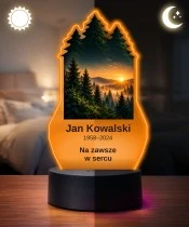 Personalizowana lampka pamięci LED – Światło pamięci – Las o zachodzie słońca — widok 3