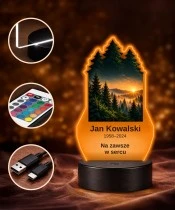 Personalizowana lampka pamięci LED – Światło pamięci – Las o zachodzie słońca — widok 4