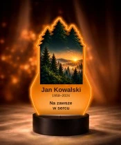 Personalizowana lampka pamięci LED – Światło pamięci – Las o zachodzie słońca — widok 6