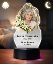 Personalizowana lampka pamięci LED – Światło pamięci – Lilie i wspomnienia ze zdjęciem — widok 3