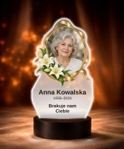 Personalizowana lampka pamięci LED – Światło pamięci – Lilie i wspomnienia ze zdjęciem — widok 6