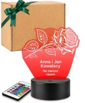Personalizowana lampka pamięci LED – Światło pamięci – Róża dla rodziców — widok 1