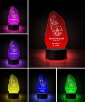 Personalizowana lampka pamięci LED – Światło pamięci – Modlitewnik, krzyż i lilie — widok 5
