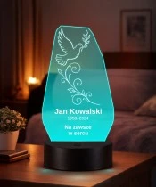 Personalizowana lampka pamięci LED – Światło pamięci – Gołąb z ornamentem — widok 2