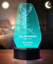 Personalizowana lampka pamięci LED – Światło pamięci – Gołąb z ornamentem — widok 3