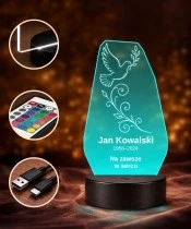 Personalizowana lampka pamięci LED – Światło pamięci – Gołąb z ornamentem — widok 4