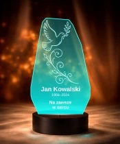 Personalizowana lampka pamięci LED – Światło pamięci – Gołąb z ornamentem — widok 6