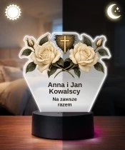 Personalizowana lampka pamięci LED – Światło pamięci – Dwie róże dla rodziców — widok 3
