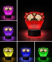 Personalizowana lampka pamięci LED – Światło pamięci – Dwie róże dla rodziców — widok 5